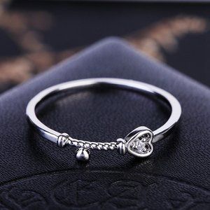 NEW Key Diamond Silver Ring